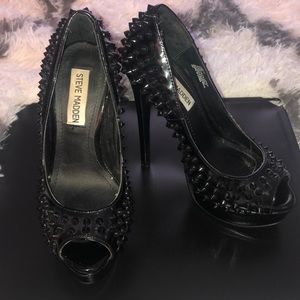 Steve Madden black spike heels